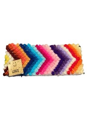 Kiss My Alpaca Knit Multicolor Rainbow Chevron Warm Headband